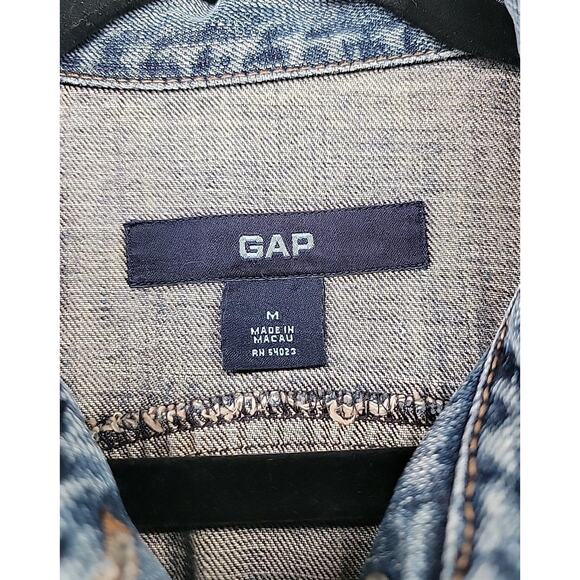 GAP Y2K Denim Jean Jacket‎ Women's Size Medium 100% Cotton With Faded Wash 2002 - Picture 5 of 16
